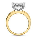 Photo of Affy 3/4 Carat T.W. Diamond Princess Cluster Bridal Set 14K Yellow Gold [BT426YE-C028]