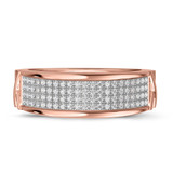 Photo of Affinity 3/4 CT. T.W. Diamond Fancy Cluster Bridal Set 10K Rose Gold [BT427RL]