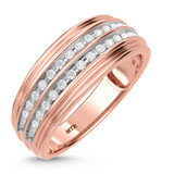 Photo of Braylin 5/8 ct tw. Diamond Same Sex Mens Band Set 10K Rose Gold [BT502RM]
