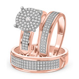 Photo of Gracie 5/8 ct tw. Diamond Round Cluster Trio Set 10K Rose Gold [BT414R-C037]