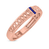 Photo of Manuka 1/7 Carat T.W. Sapphire and Diamond Mens Wedding Band  10K Rose Gold [BT867RM]