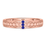 Photo of Manuka 1/7 Carat T.W. Sapphire and Diamond Mens Wedding Band 14K Rose Gold [BT867RM]