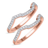 Photo of Lone 3/8 ct tw. Diamond Same Sex Ladies Band Set 14K Rose Gold [WL894R]