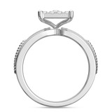 Photo of Harmonee 3/8 CT. T.W. Diamond Princess Cluster Bridal Set 10K White Gold [BT428WE-C033]