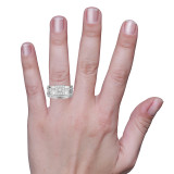 Photo of Harmonee 3/8 CT. T.W. Diamond Princess Cluster Bridal Set 14K White Gold [BR428W-C033] [HT]
