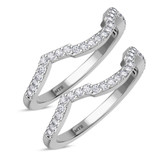 Photo of Lone 3/8 ct tw. Diamond Same Sex Ladies Band Set 14K White Gold [WL894W]