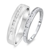 Photo of Darla 1/2 ct tw. Diamond Wedding Band Set 10K White Gold [WB563W]