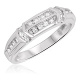 Photo of Bexley 5/8 ct tw. Diamond Same Sex Mens Band Set 14K White Gold [BT503WM]