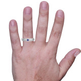 Photo of Clema 1/8 CT. T.W. Sapphire and Diamond Mens Wedding Band 10K White Gold [BT868WM] [HT]
