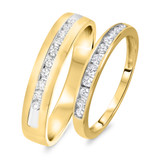 Photo of Darla 1/2 ct tw. Diamond Wedding Band Set 14K Yellow Gold [WB563Y]