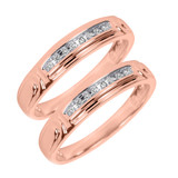 Photo of Willow 1/10 ct tw. Diamond Same Sex Mens Band Set 10K Rose Gold [WM504R]