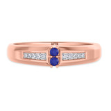 Photo of Chrisoula 1/8 CT. T.W. Sapphire and Diamond Mens Wedding Band 10K Rose Gold [BT869RM]