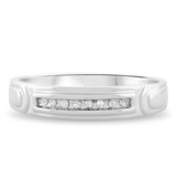 Photo of Willow 1/10 ct tw. Diamond Same Sex Mens Band Set 10K White Gold [BT504WM]