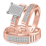 Photo of Kalila 1/2 ct tw. Diamond Fancy Cluster Trio Set 14K Rose Gold [BT416R-C027]