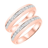Photo of Kore 1 ct tw. Diamond Same Sex Mens Band Set 10K Rose Gold [WM505R]