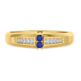 Photo of Chrisoula 1/8 CT. T.W. Sapphire and Diamond Mens Wedding Band 14K Yellow Gold [BT869YM]