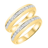 Photo of Kore 1 ct tw. Diamond Same Sex Mens Band Set 10K Yellow Gold [WM505Y]