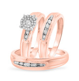Photo of Zara 1/3 ct tw. Diamond Round Cluster Trio Set 10K Rose Gold [BT417R-C037]