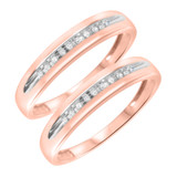Photo of Gaia 1/8 ct tw. Diamond Same Sex Mens Band Set 10K Rose Gold [WM506R]