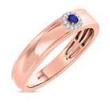 Photo of Delphine 1/5 Carat T.W. Sapphire and Diamond Mens Wedding Band 14K Rose Gold [BT871RM]