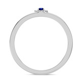 Photo of Delphine 1/5 CT. T.W. Sapphire and Diamond Mens Wedding Band 10K White Gold [BT871WM]