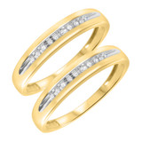 Photo of Gaia 1/8 ct tw. Diamond Same Sex Mens Band Set 10K Yellow Gold [WM506Y]