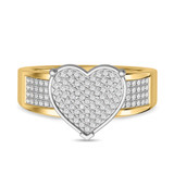 Photo of Valentina 1 ct tw. Diamond Heart Cluster Trio Set 10K Yellow Gold [BT418YE-C035]