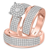 Photo of Collins 1 1/3 ct tw. Diamond Round Cluster Trio Set 10K Rose Gold [BT419R-C036]