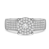 Photo of Collins 1 1/3 ct tw. Diamond Round Cluster Trio Set 10K White Gold [BT419WE-C036]
