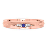 Photo of Irit 1/15 CT. T.W. Sapphire and Diamond Mens Wedding Band 14K Rose Gold [BT874RM]