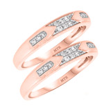Photo of Micah 1/5 ct tw. Diamond Same Sex Ladies Band Set 10K Rose Gold [WL914R]
