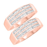 Photo of Annalise 1 3/8 ct tw. Diamond Same Sex Mens Band Set 10K Rose Gold [WM510R]