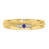 Photo of Irit 1/15 Carat T.W. Sapphire and Diamond Mens Wedding Band 14K Yellow Gold [BT874YM]