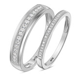 Photo of Bridgette 1/4 ct tw. Diamond Wedding Band Set 14K White Gold [WB572W]