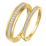 Photo of Bridgette 1/4 ct tw. Diamond Wedding Band Set 10K Yellow Gold [WB572Y]