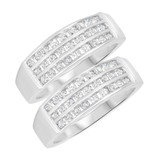 Photo of Annalise 1 3/8 ct tw. Diamond Same Sex Mens Band Set 14K White Gold [WM510W]