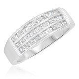 Photo of Annalise 1 3/8 ct tw. Diamond Same Sex Mens Band Set 14K White Gold [BT510WM]
