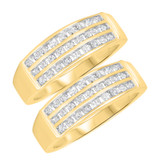 Photo of Annalise 1 3/8 ct tw. Diamond Same Sex Mens Band Set 14K Yellow Gold [WM510Y]