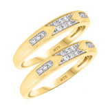 Photo of Micah 1/5 ct tw. Diamond Same Sex Ladies Band Set 14K Yellow Gold [WL914Y]