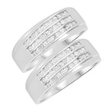 Photo of Kindred 7/8 ct tw. Diamond Same Sex Mens Band Set 10K White Gold [WM511W]