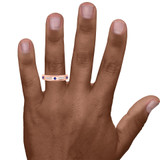 Photo of Mawar 1/5 Carat T.W. Sapphire and Diamond Mens Wedding Band 14K Rose Gold [BT878RM] [HT-3]