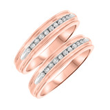 Photo of Farrah 1/3 ct tw. Diamond Same Sex Mens Band Set 10K Rose Gold [WM513R]
