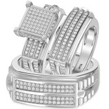 Photo of Beau 3/4 ct tw. Diamond Princess Cluster Trio Set 14K White Gold [BT421W-C028]