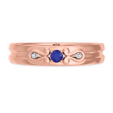 Photo of Garland 1/7 CT. T.W. Sapphire and Diamond Mens Wedding Band 10K Rose Gold [BT879RM]
