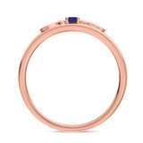 Photo of Garland 1/7 CT. T.W. Sapphire and Diamond Mens Wedding Band 10K Rose Gold [BT879RM]