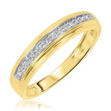 Photo of Blake 1/2 ct tw. Diamond Wedding Band Set 14K Yellow Gold [BT114YM]