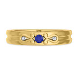 Photo of Garland 1/7 CT. T.W. Sapphire and Diamond Mens Wedding Band 10K Yellow Gold [BT879YM]