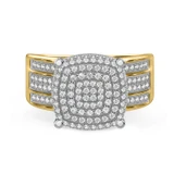 Photo of Jia 1 1/4 ct tw. Diamond Cushion Cluster Trio Set 14K Yellow Gold [BT422YE-C029]