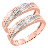 Photo of Adalyn 1/6 ct tw. Diamond Same Sex Mens Band Set 14K Rose Gold [WM519R]
