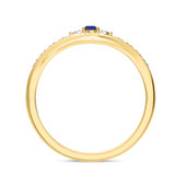 Photo of Hana 1/6 CT. T.W. Sapphire and Diamond Mens Wedding Band 10K Yellow Gold [BT880YM]